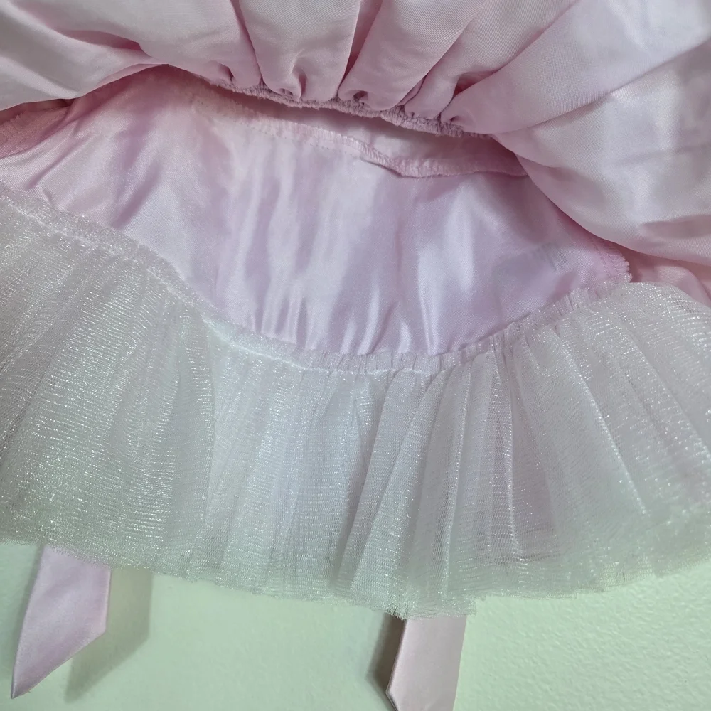 American Princess Baby Girls Pink White Floral Embroidered Tulle Party Dress 6Mo